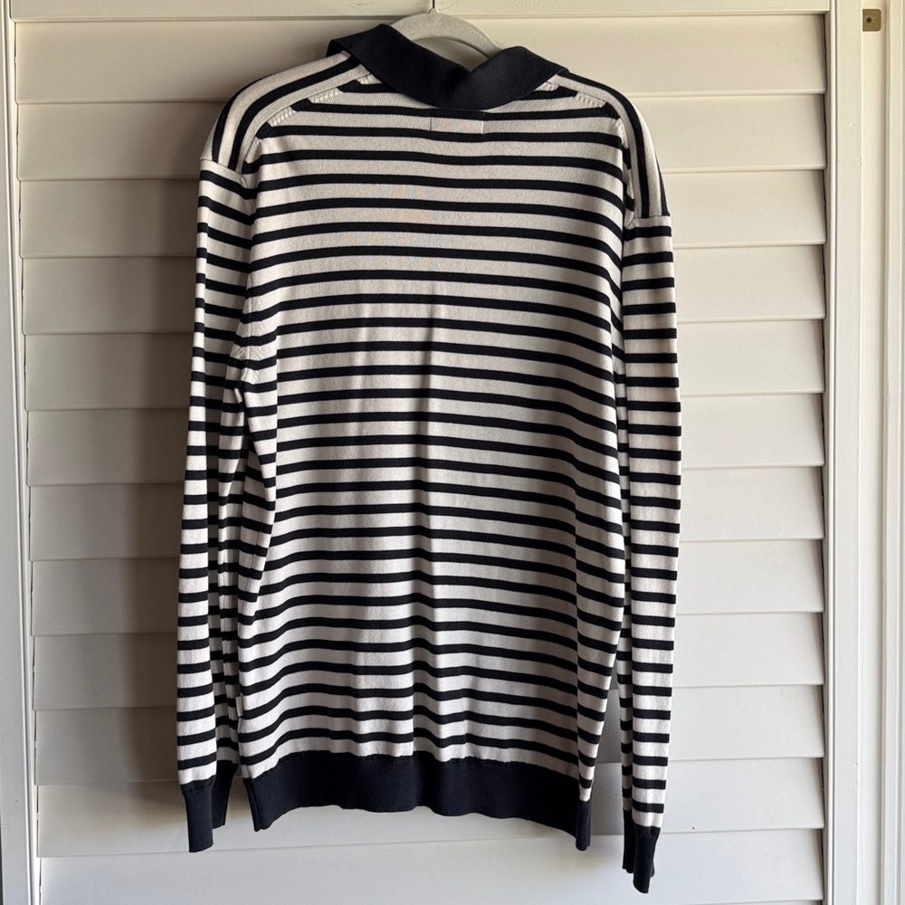 & Sons Striped Navy and White Knit Long sleeve shirt - Picture 5 of 5